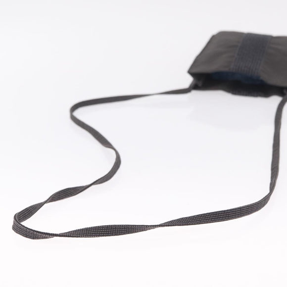 HERMES Her Line Pochette Shoulder Bag Canvas Gray Auth 210653A