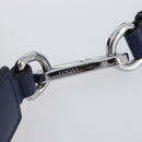 LOEWE Puzzle Pouch Shoulder Bag Leather Navy Silver Auth 210654V-10