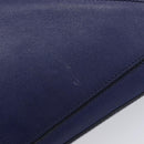 LOEWE Puzzle Pouch Shoulder Bag Leather Navy Silver Auth 210654V-16