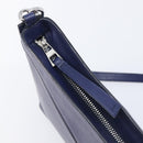 LOEWE Puzzle Pouch Shoulder Bag Leather Navy Silver Auth 210654V-18