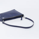 LOEWE Puzzle Pouch Shoulder Bag Leather Navy Silver Auth 210654V-7