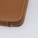 HERMES Azap Silk in Wallet Leather Brown Silver Auth 210655-10