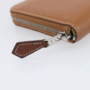 HERMES Azap Silk in Wallet Leather Brown Silver Auth 210655-12