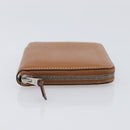 HERMES Azap Silk in Wallet Leather Brown Silver Auth 210655-4