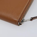 HERMES Azap Silk in Wallet Leather Brown Silver Auth 210655-8