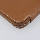 HERMES Azap Silk in Wallet Leather Brown Silver Auth 210655-9