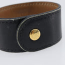 HERMES Medor Bracelet Leather Black Gold Auth 210660-12