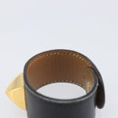 HERMES Medor Bracelet Leather Black Gold Auth 210660-8
