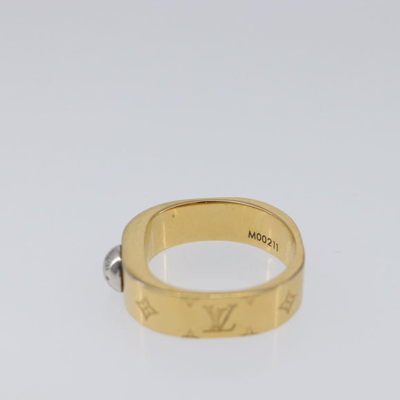 LOUIS VUITTON Nanogram Ring metal Gold LV Auth 210661