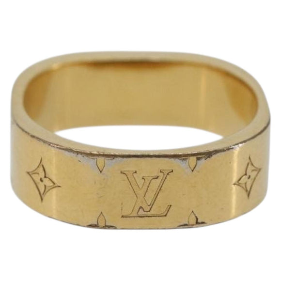 LOUIS VUITTON Nanogram Ring metal Gold LV Auth 210661