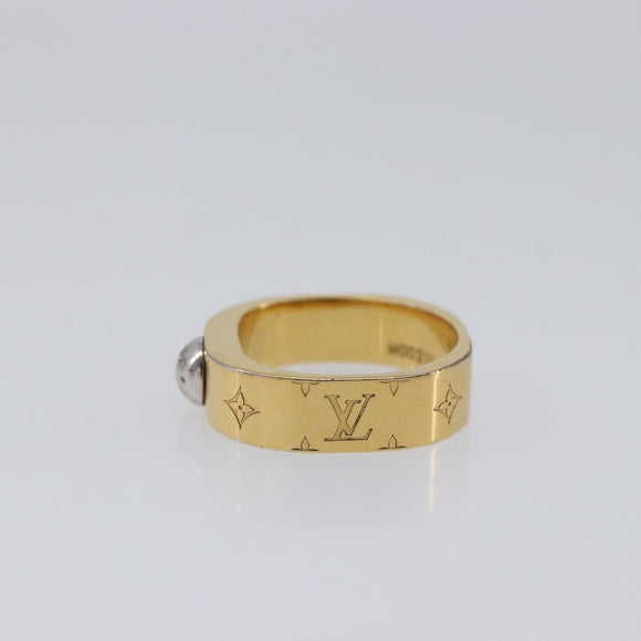 LOUIS VUITTON Nanogram Ring metal Gold LV Auth 210661