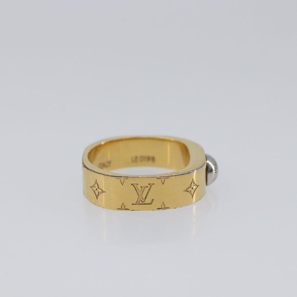 LOUIS VUITTON Nanogram Ring metal Gold LV Auth 210661