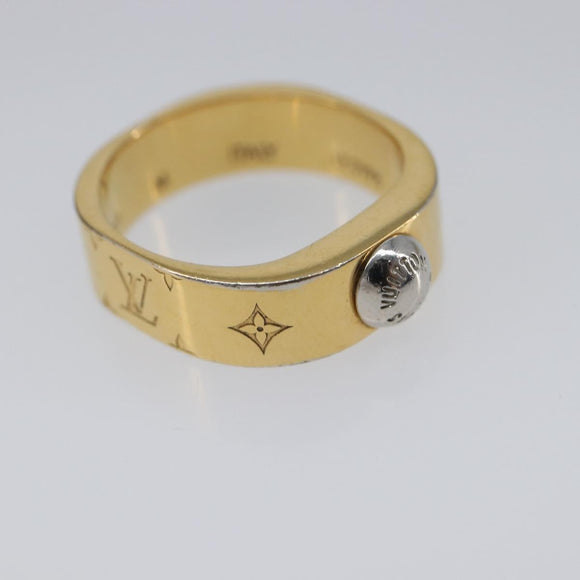 LOUIS VUITTON Nanogram Ring metal Gold LV Auth 210661