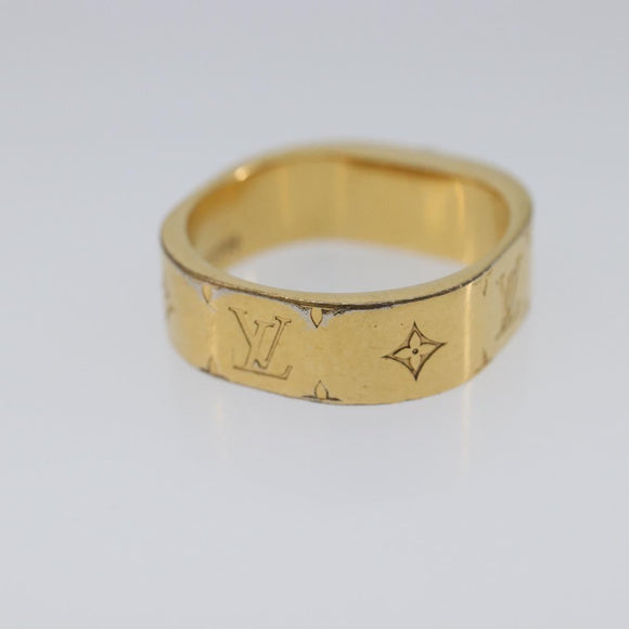 LOUIS VUITTON Nanogram Ring metal Gold LV Auth 210661