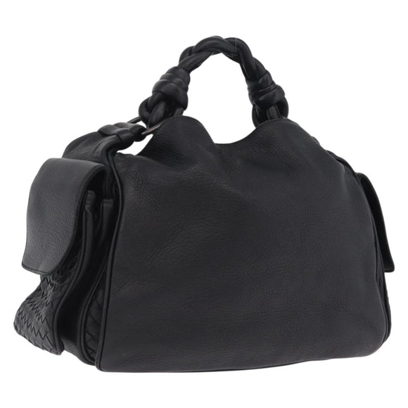 Bottega Veneta INTRECCIATO Hand Bag Leather Black 144413 Auth 210663V
