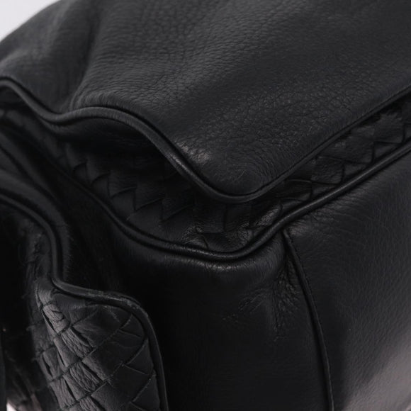 Bottega Veneta INTRECCIATO Hand Bag Leather Black 144413 Auth 210663V