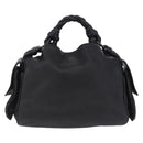 Bottega Veneta INTRECCIATO Hand Bag Leather Black 144413 Auth 210663V-2