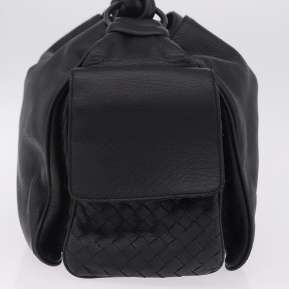 Bottega Veneta INTRECCIATO Hand Bag Leather Black 144413 Auth 210663V
