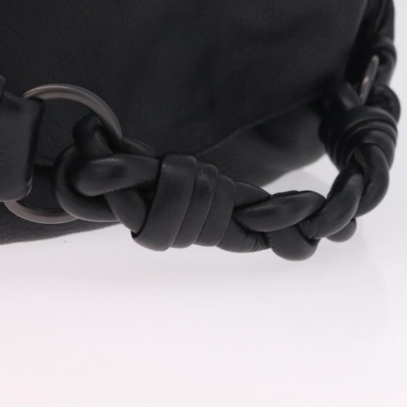 Bottega Veneta INTRECCIATO Hand Bag Leather Black 144413 Auth 210663V