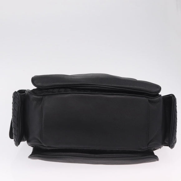 Bottega Veneta INTRECCIATO Hand Bag Leather Black 144413 Auth 210663V