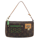 LOUIS VUITTON Monogram Perfo Pochette Accessoires Vert M95184 LV Auth 210664SAV-13