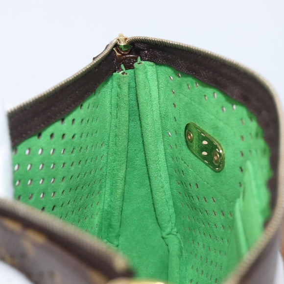 LOUIS VUITTON Monogram Perfo Pochette Accessoires Vert M95184 LV Auth 210664SAV