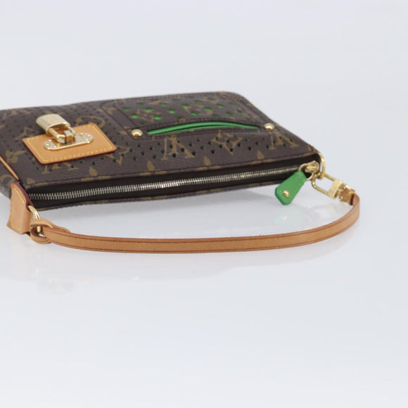 LOUIS VUITTON Monogram Perfo Pochette Accessoires Vert M95184 LV Auth 210664SAV