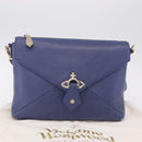 Vivienne Westwood Shoulder Bag Leather Blue Gold Auth 210665A-12