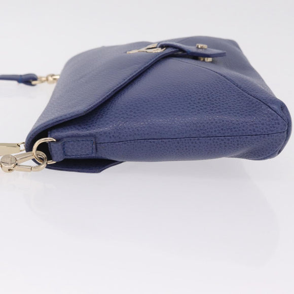 Vivienne Westwood Shoulder Bag Leather Blue Gold Auth 210665A