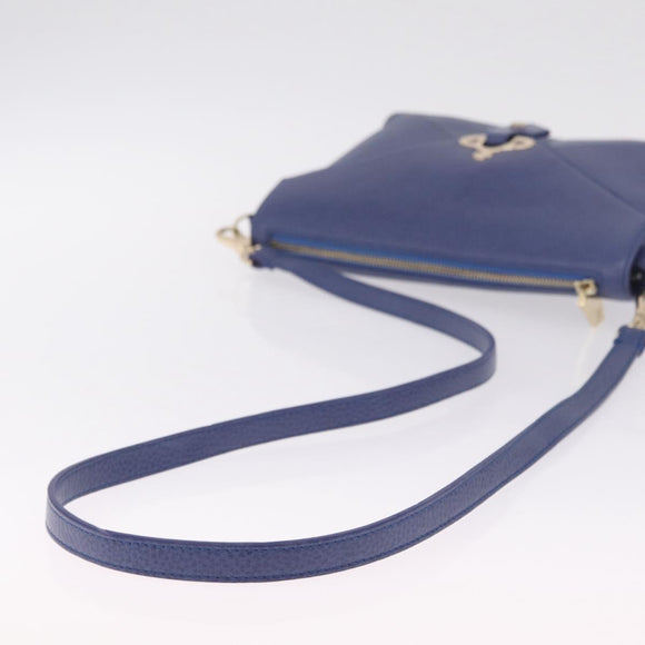 Vivienne Westwood Shoulder Bag Leather Blue Gold Auth 210665A