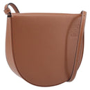 LOEWE Heel Bag Shoulder Bag Leather Brown Auth 210666V-1