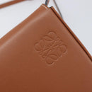 LOEWE Heel Bag Shoulder Bag Leather Brown Auth 210666V-15