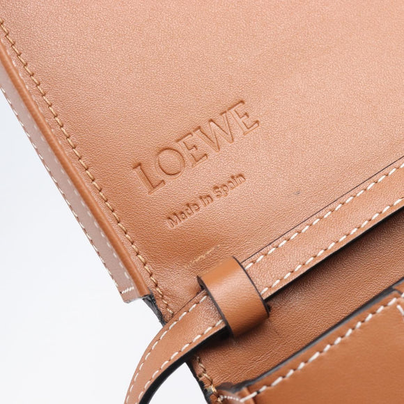LOEWE Heel Bag Shoulder Bag Leather Brown Auth 210666V