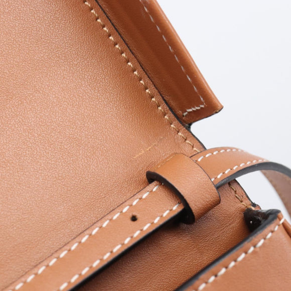 LOEWE Heel Bag Shoulder Bag Leather Brown Auth 210666V