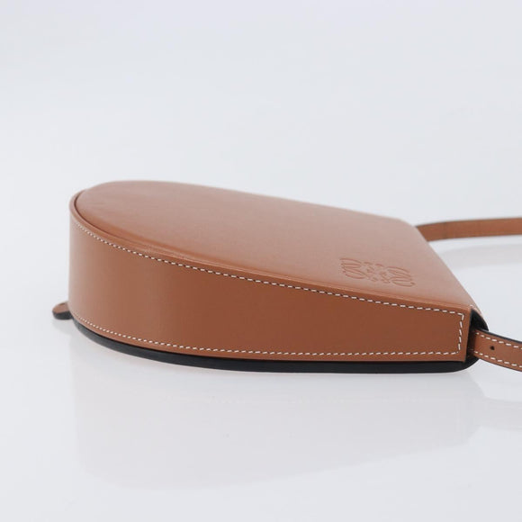 LOEWE Heel Bag Shoulder Bag Leather Brown Auth 210666V
