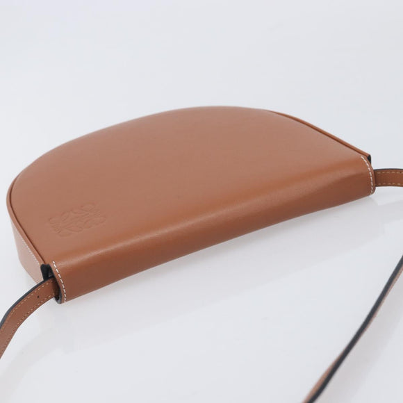 LOEWE Heel Bag Shoulder Bag Leather Brown Auth 210666V