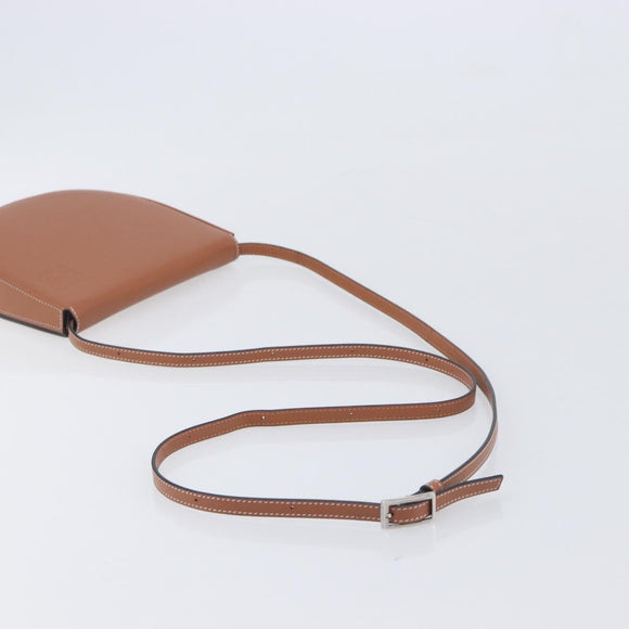 LOEWE Heel Bag Shoulder Bag Leather Brown Auth 210666V