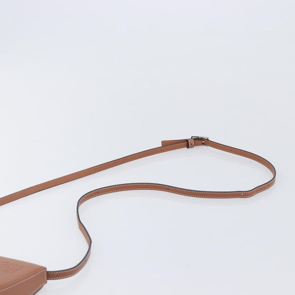 LOEWE Heel Bag Shoulder Bag Leather Brown Auth 210666V