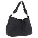LOEWE Shoulder Bag Leather Black Silver Auth 210669A-1