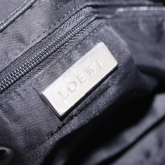 LOEWE Shoulder Bag Leather Black Silver Auth 210669A