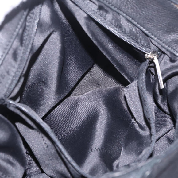 LOEWE Shoulder Bag Leather Black Silver Auth 210669A