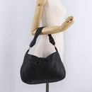 LOEWE Shoulder Bag Leather Black Silver Auth 210669A-23