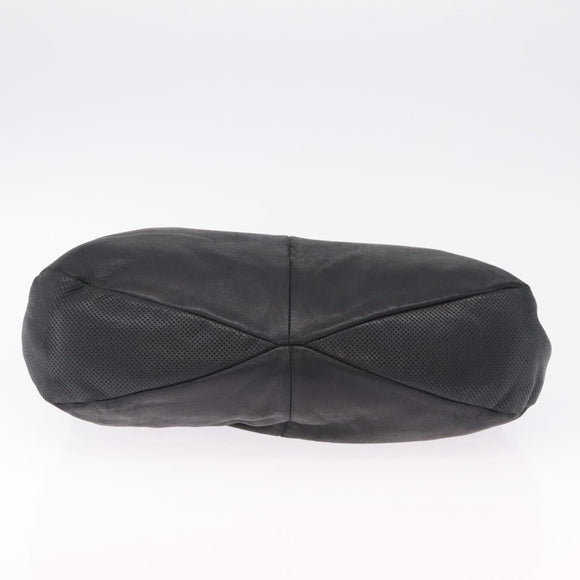 LOEWE Shoulder Bag Leather Black Silver Auth 210669A