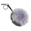 FENDI Bag Charm fur Gray Silver Auth 210671M-1