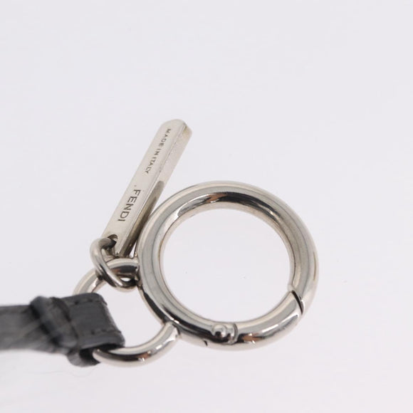 FENDI Bag Charm fur Gray Silver Auth 210671M