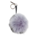 FENDI Bag Charm fur Gray Silver Auth 210671M-2