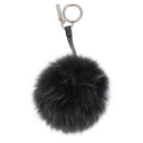 FENDI Bag Charm fur Gray Silver Auth 210671M-3
