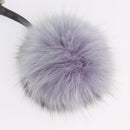 FENDI Bag Charm fur Gray Silver Auth 210671M-4