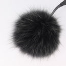 FENDI Bag Charm fur Gray Silver Auth 210671M-8