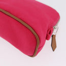 HERMES Bolide 16 Pouch Canvas Pink Silver Auth 210672V-11